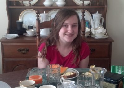 Emily in the dining room